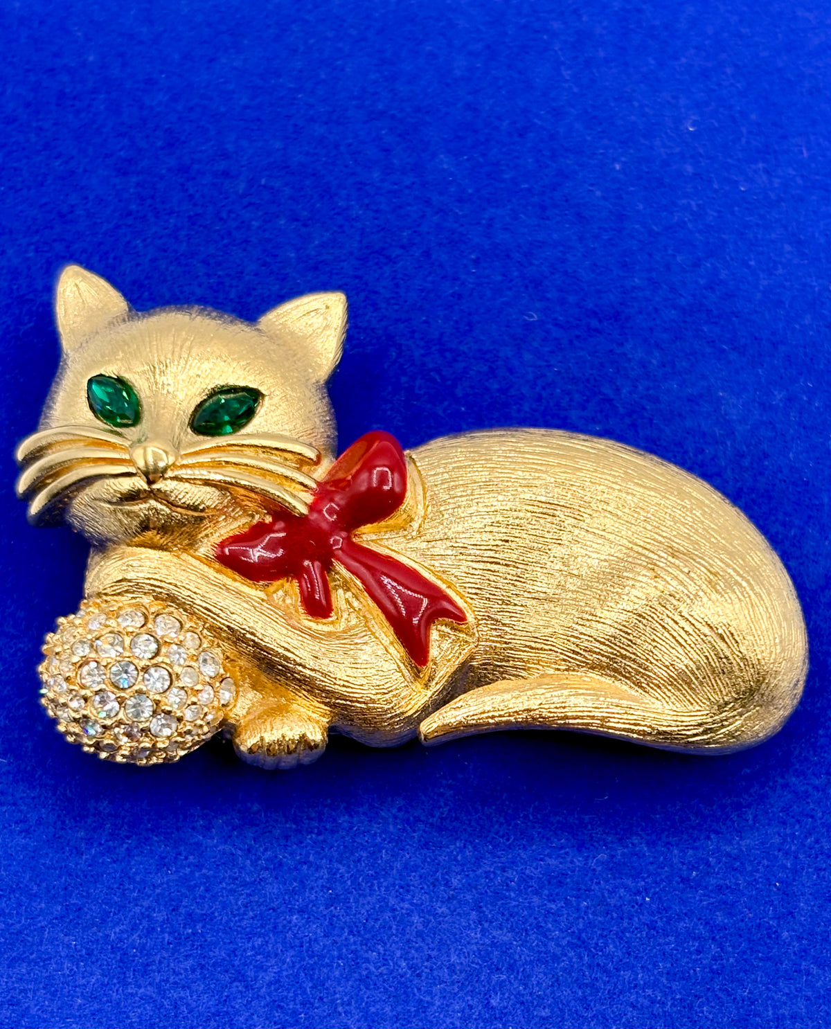 Vintage Napier Gold Tone & Enameled Cat Brooch