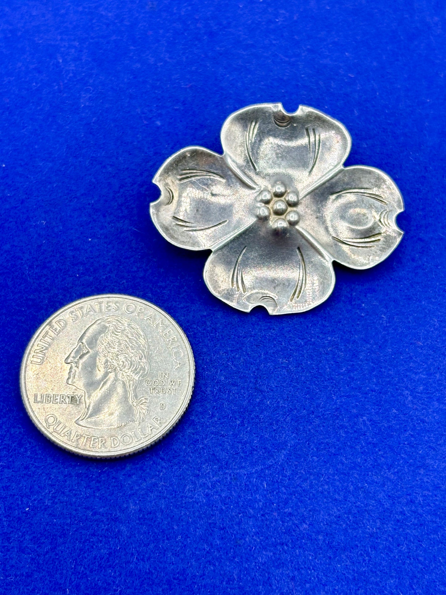 Sterling Silver Stuart NYE Dogwood Floral Brooch