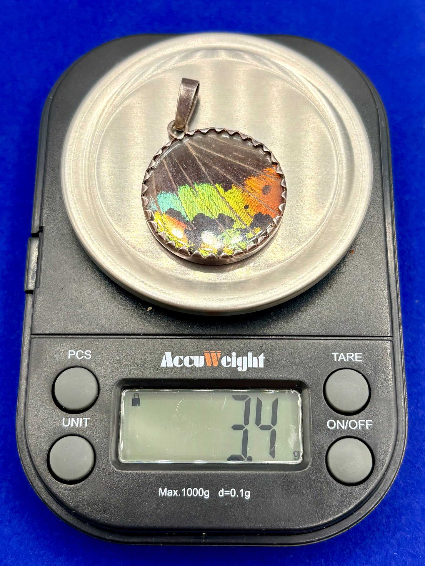 Real Handmade Butterfly Wing Sterling Silver Pendant