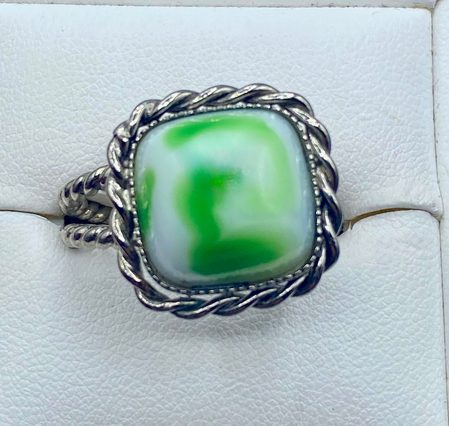 Vintage West Germany Green Glass Ring