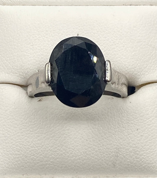 Glass Silver Tone Ring