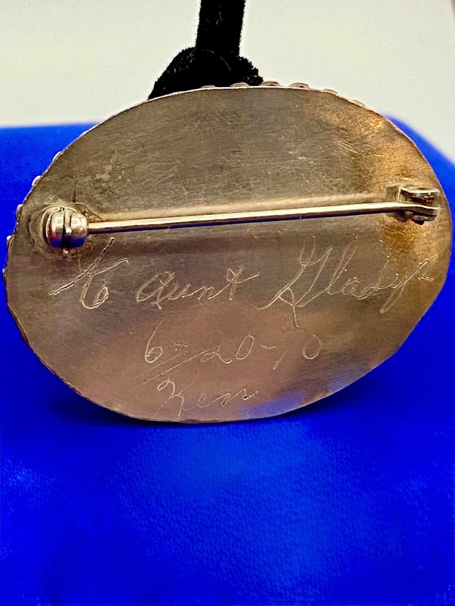 Vintage Sterling Silver Artisan Agate Brooch