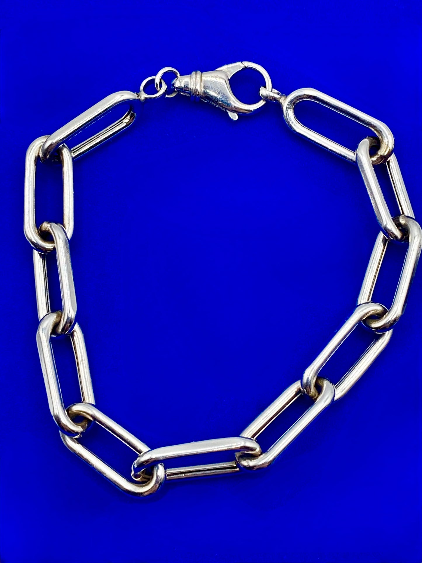 Sterling Silver AK Turkey Paper Clip Chain Bracelet