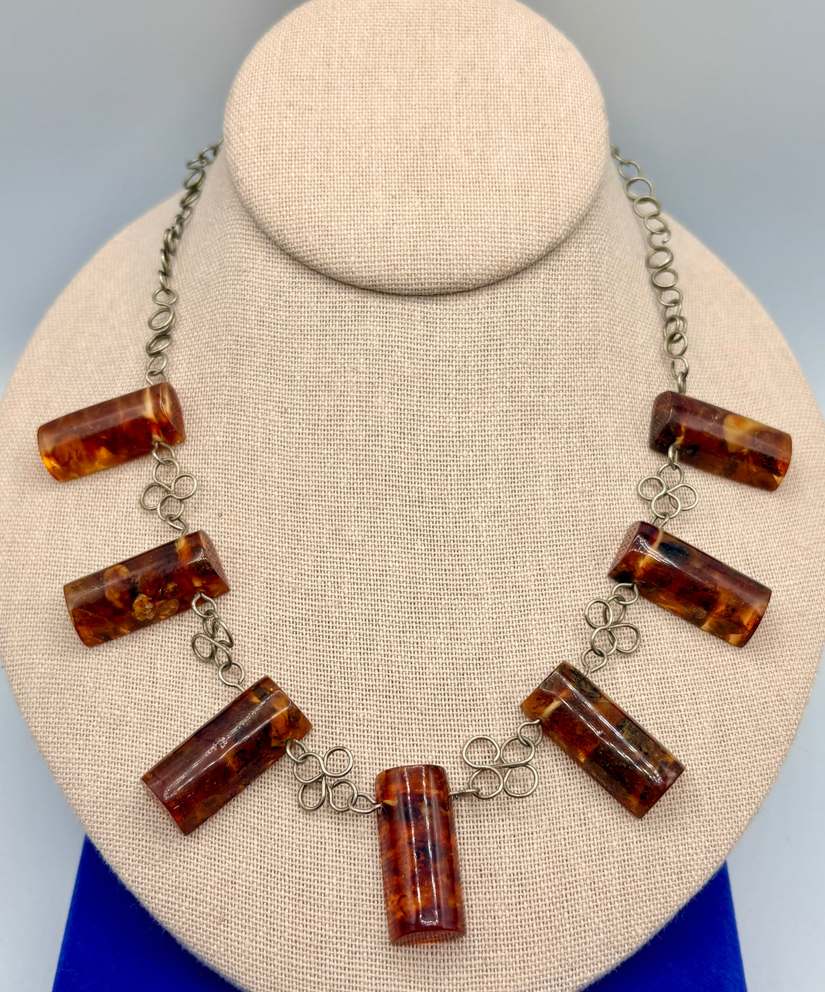 Vintage Wired Baltic Amber Necklace