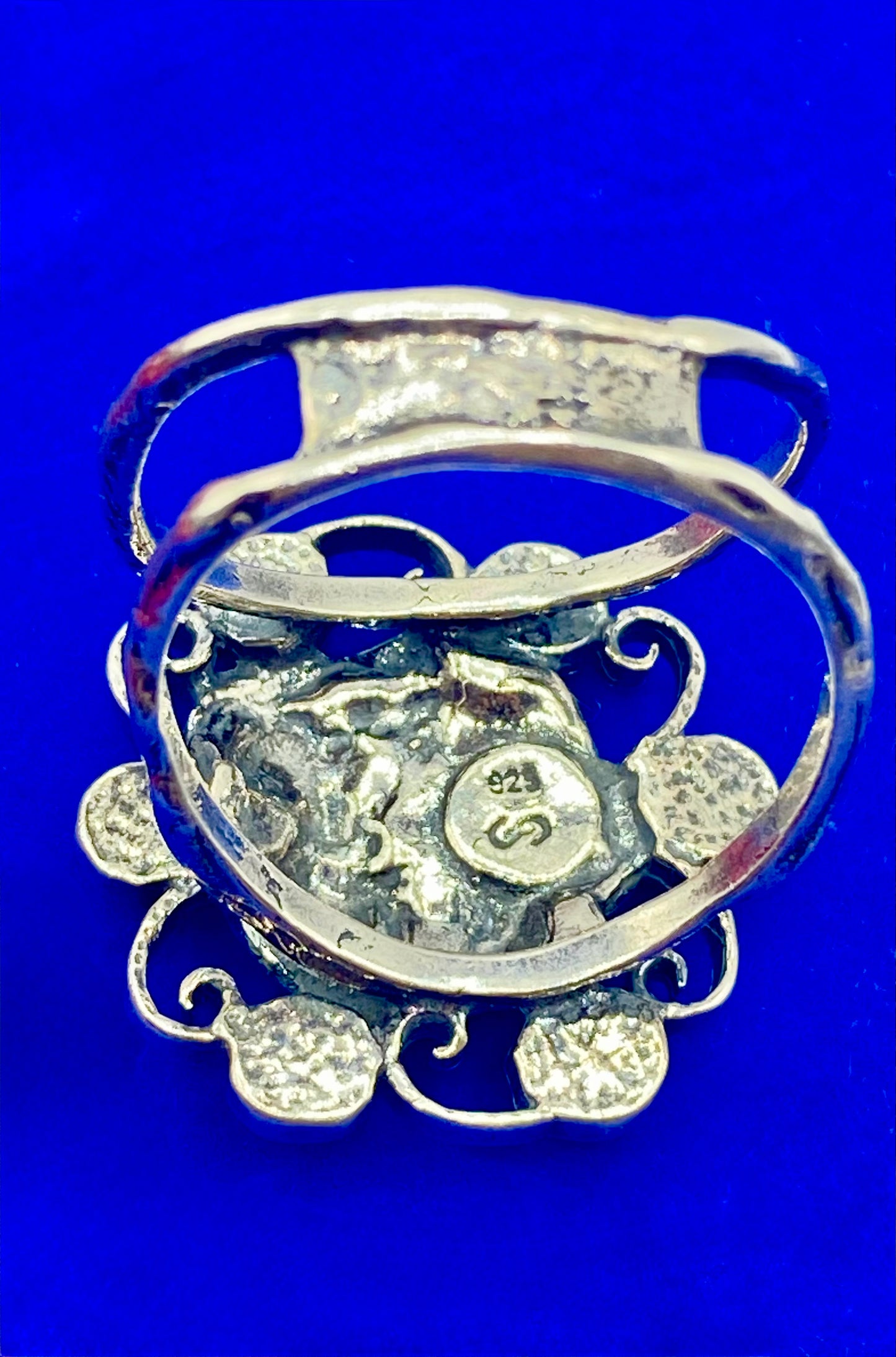 Sterling Silver Opal Floral Ring
