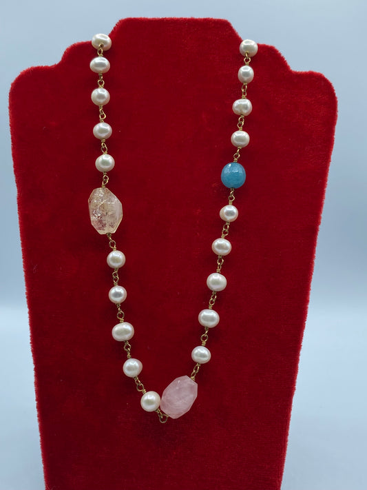 Cecilia Cervantes Pearl & Gemstone Necklace