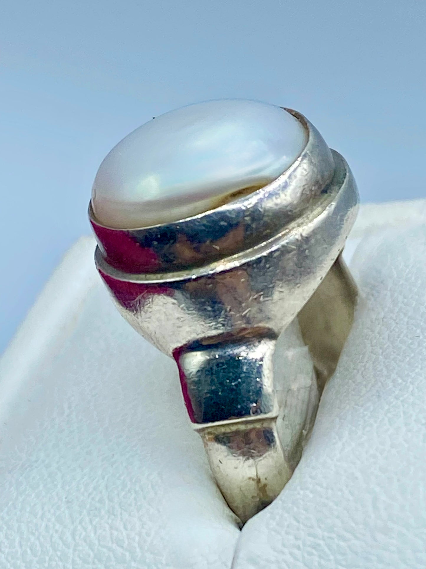 Sterling Silver SARDA Pearl Ring