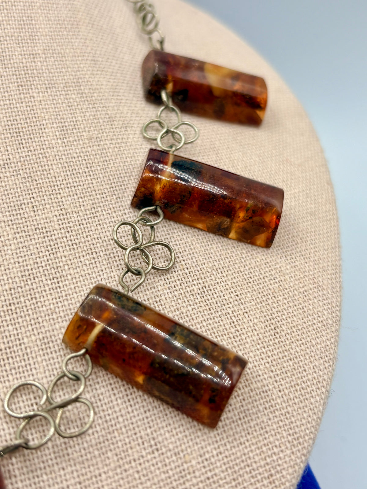 Vintage Wired Baltic Amber Necklace