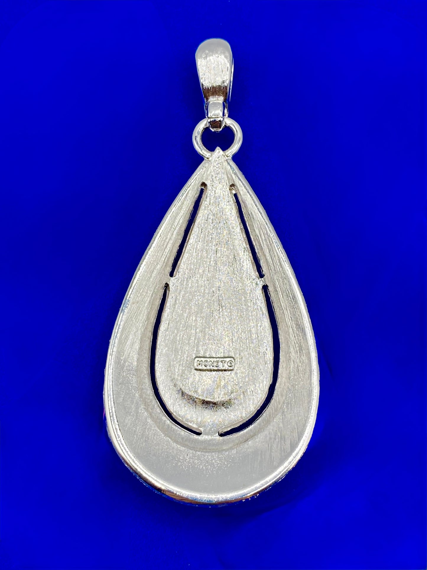 Vintage Silver Tone Monet Teardrop Pendant