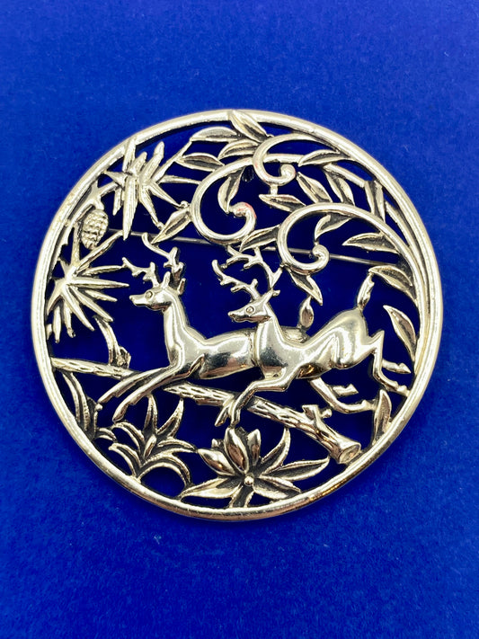 Sarah Coventry Silver Tone Deer Brooch