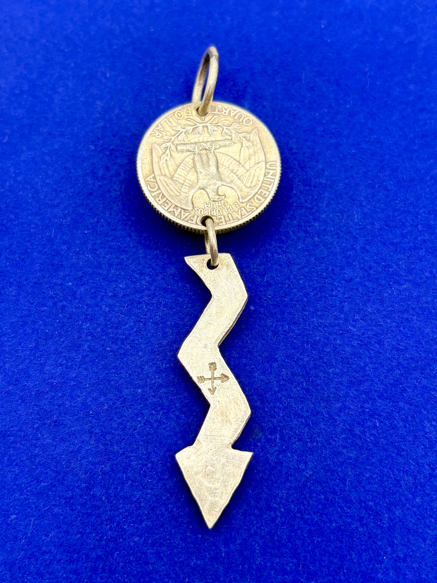 Sterling Silver Southwestern Turquoise & Liberty Quarter Pendant