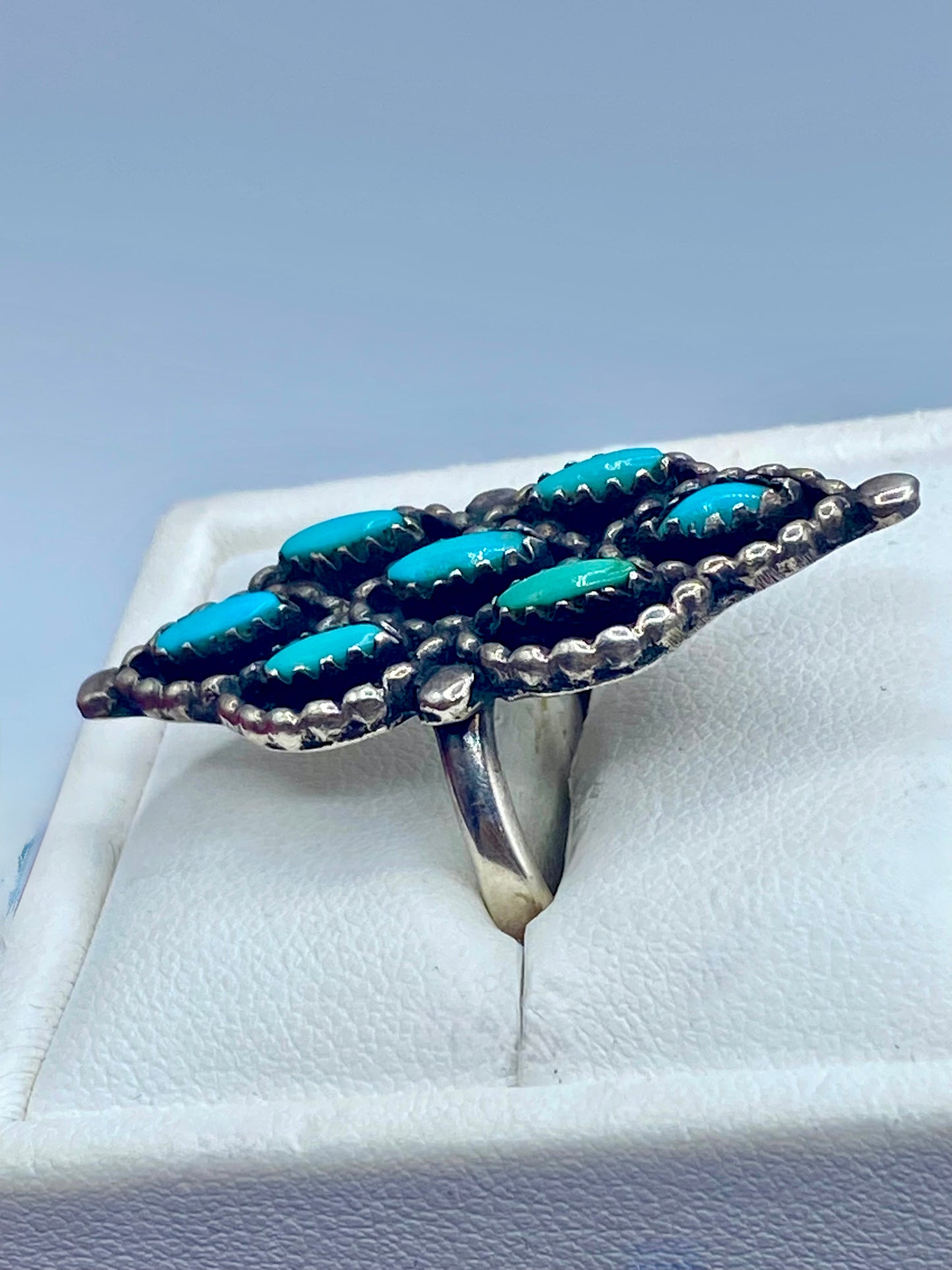 Sterling Silver Petit Point Native Southwestern Ring