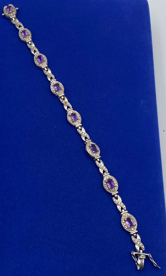 Sterling Silver Ross Simmons Amethyst Tennis Bracelet