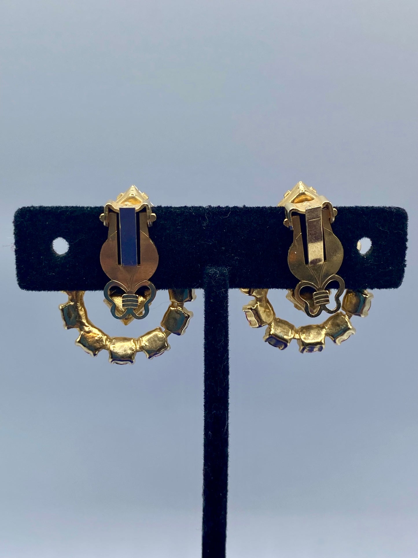 Vintage Pink & AB Rhinestone Clip Ons