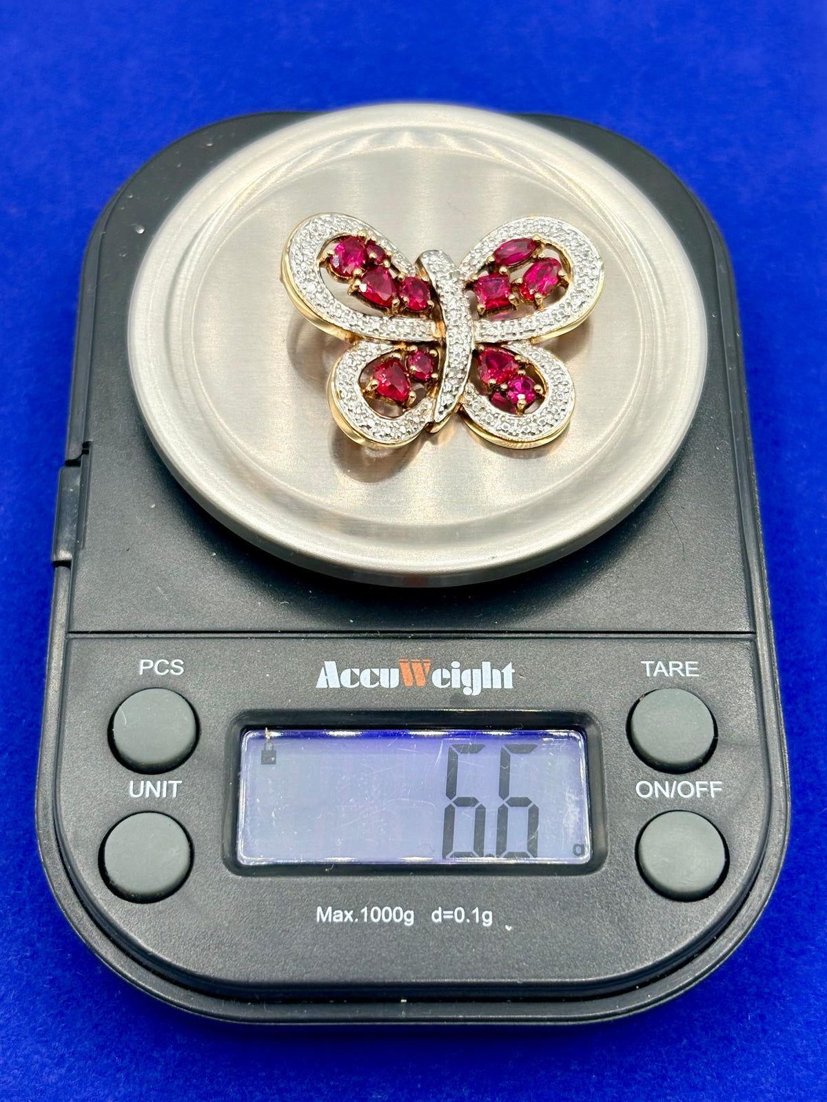 Sterling Silver Vermeil Ross Simons Lab Created Ruby Butterfly Pendant