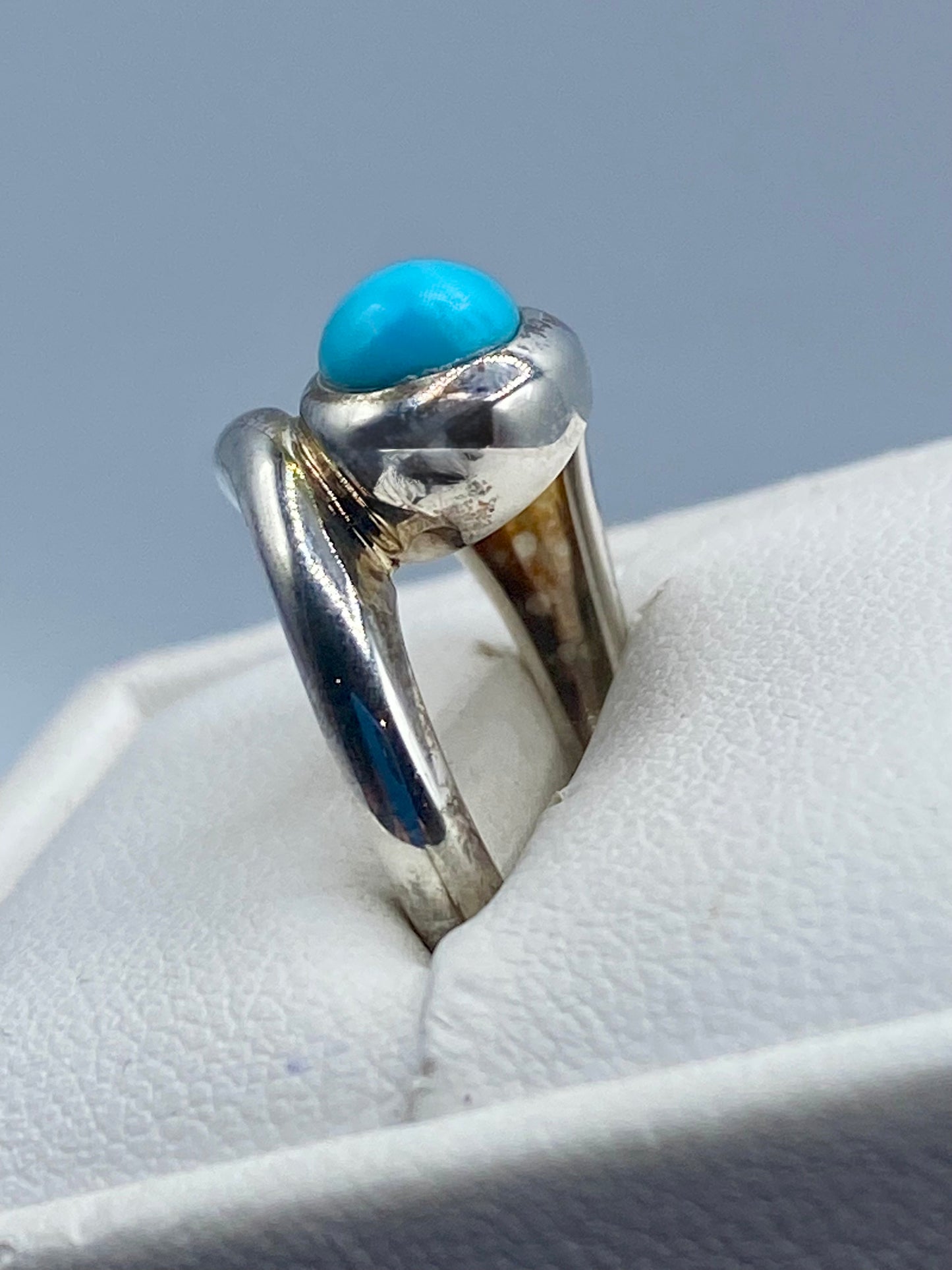 Sterling Silver Turquoise Teardrop Ring