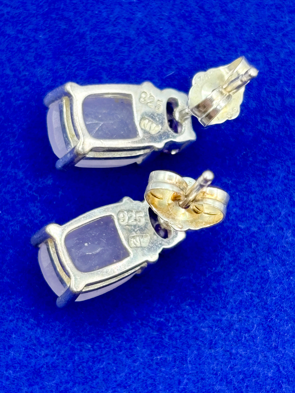 Avon Sterling Silver Faceted Purple Amethyst Earrings