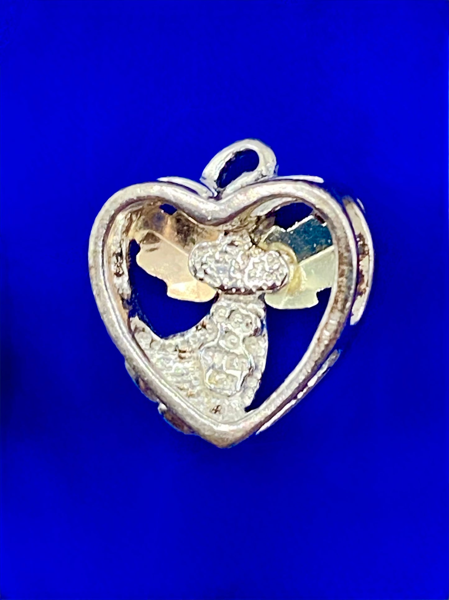 Sterling Silver & 12K Black Hills Gold Angel Heart Charm