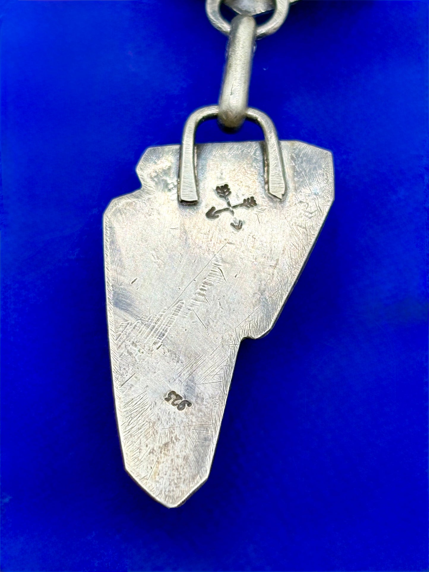 Sterling Silver Southwestern Turquoise Lighting Bolt Pendant