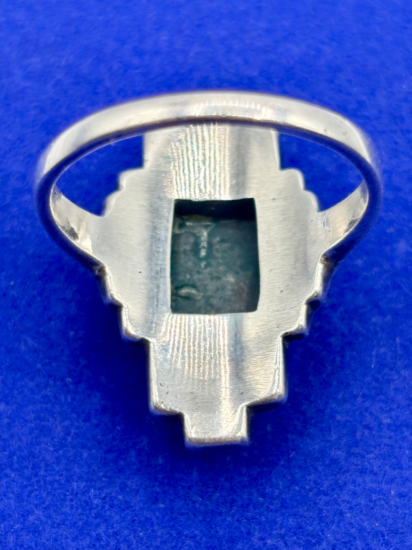 Sterling Silver Green Chrysoprase& Marcasite Ring