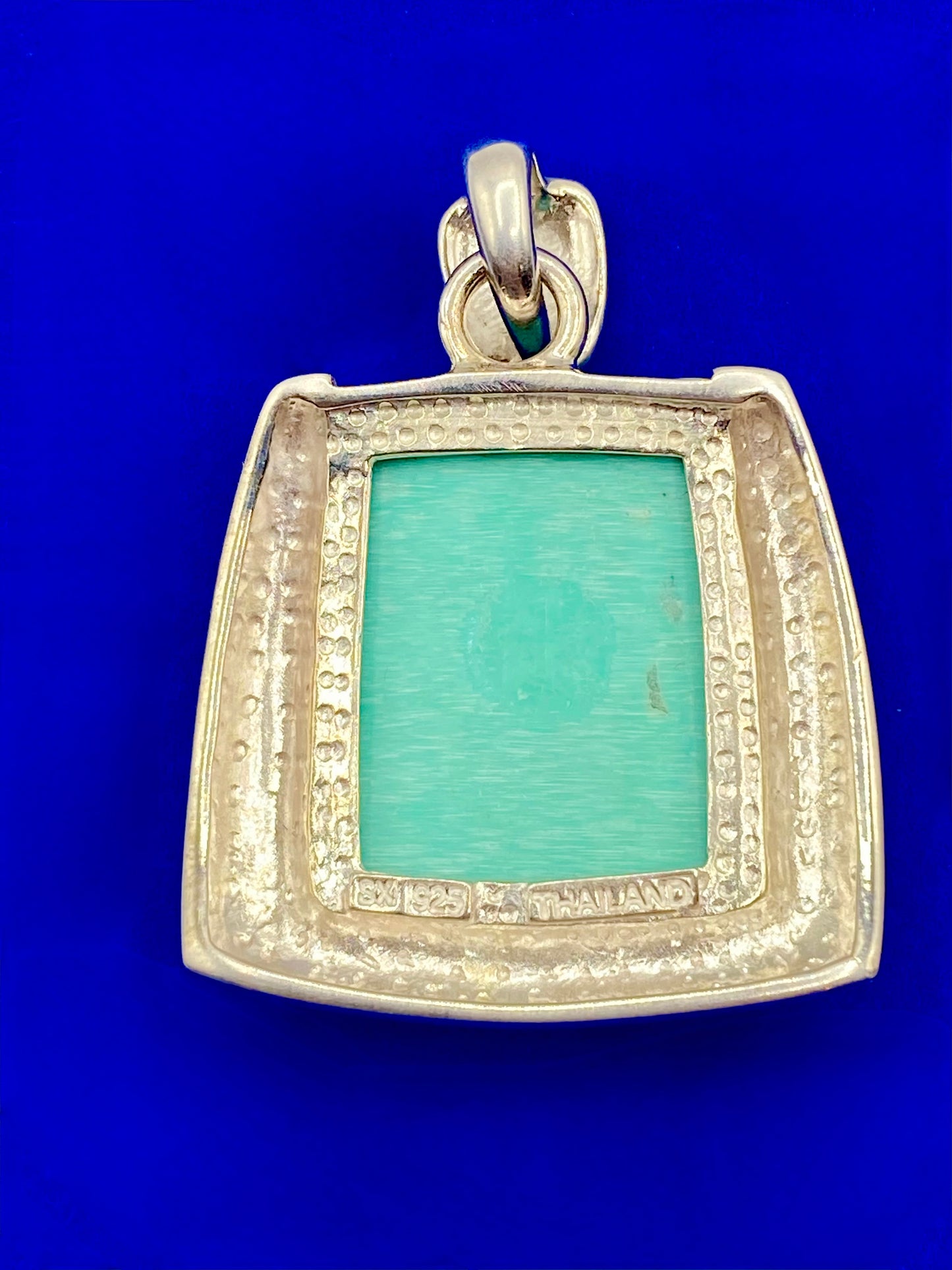 Sterling Silver SX Square Turquoise Pendant