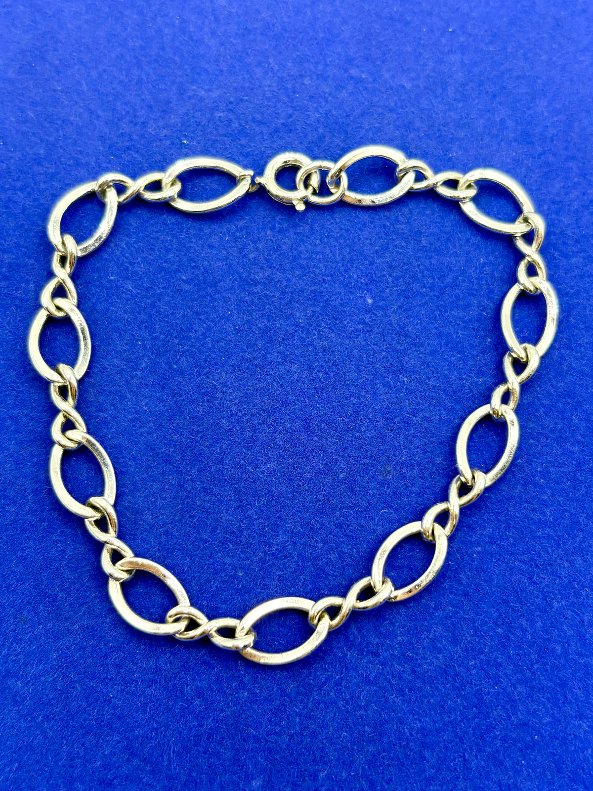 Sterling Silver Oval Figure Eight Starter Charm Bracelet
