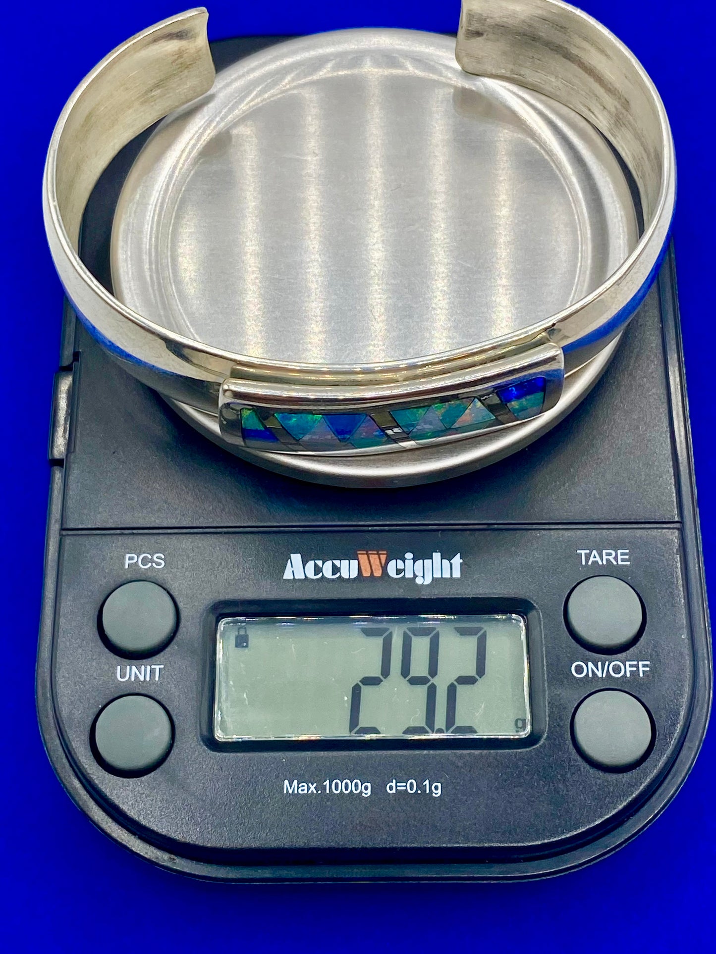 Sterling Silver DTR Jay King Opal Inlay Cuff Bracelet