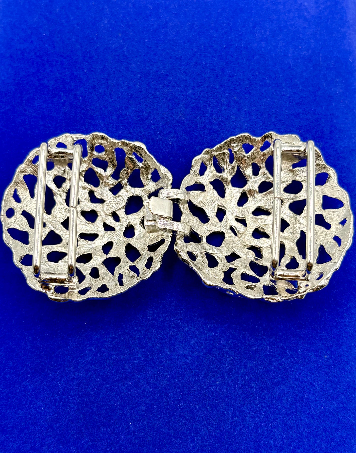 Vintage Silver Tone Mimi Din 2 Piece Belt Buckle