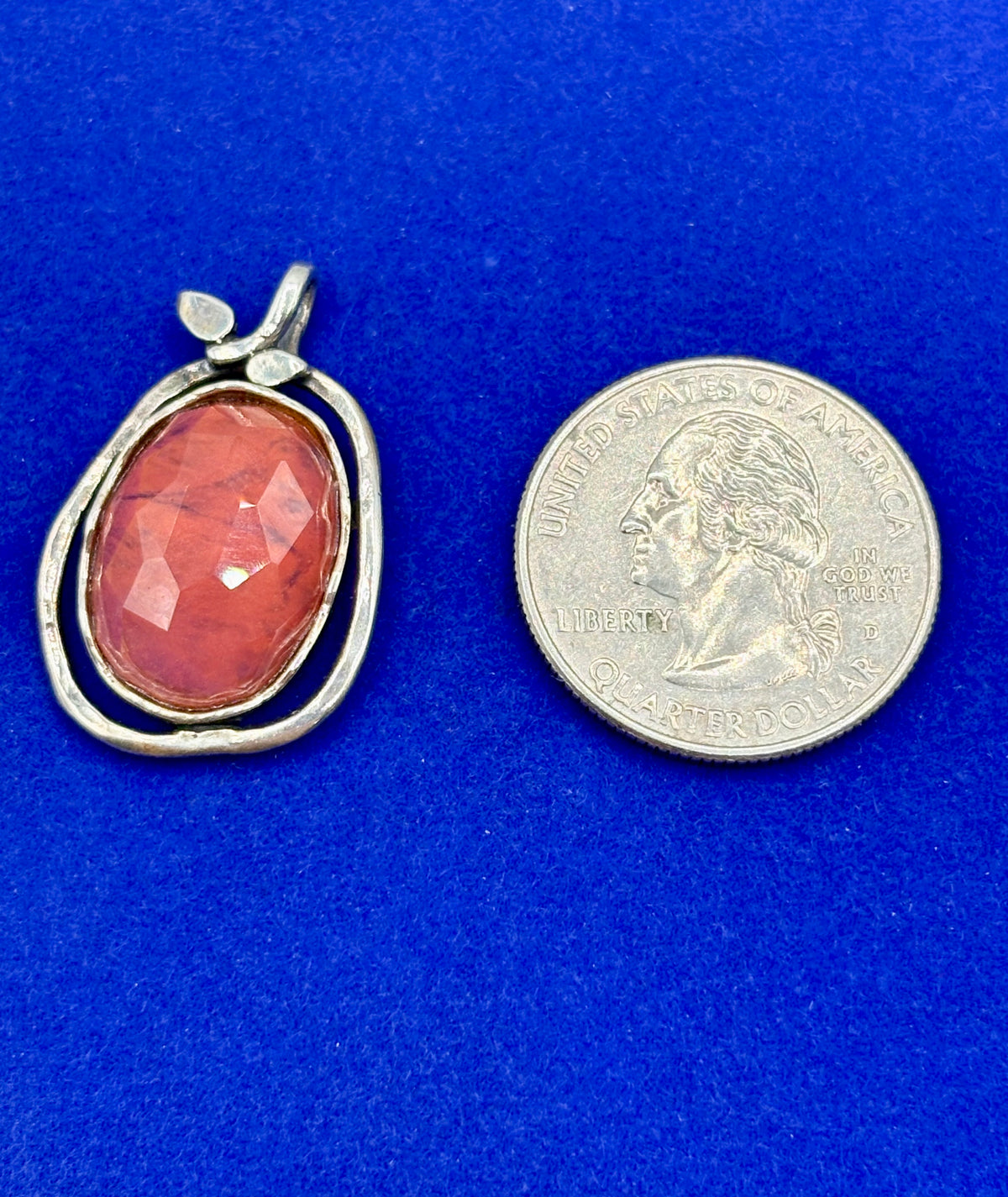 Sterling Silver Faceted Glass Pendant