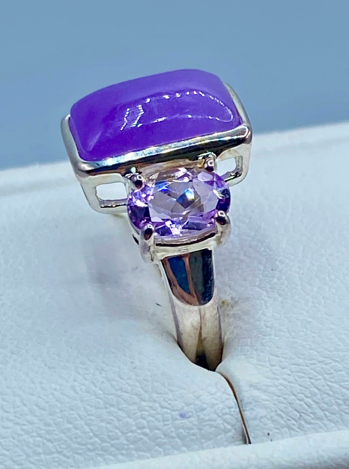Stering Silver Ross Simmons Purple Hade & Amethyst Ring