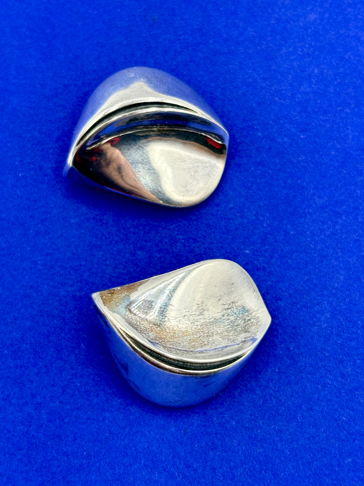 Vintage Sterling Silver Germany Modernist Clip Ons