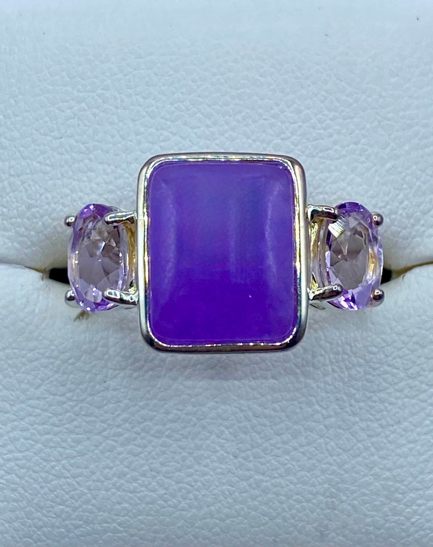 Stering Silver Ross Simmons Purple Hade & Amethyst Ring
