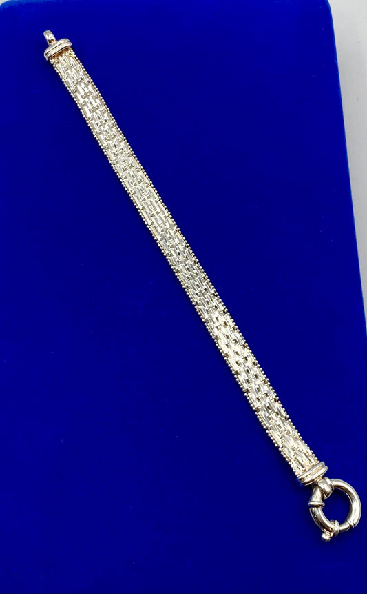 Sterling Silver Milor Italy Riccio Style Bracelet