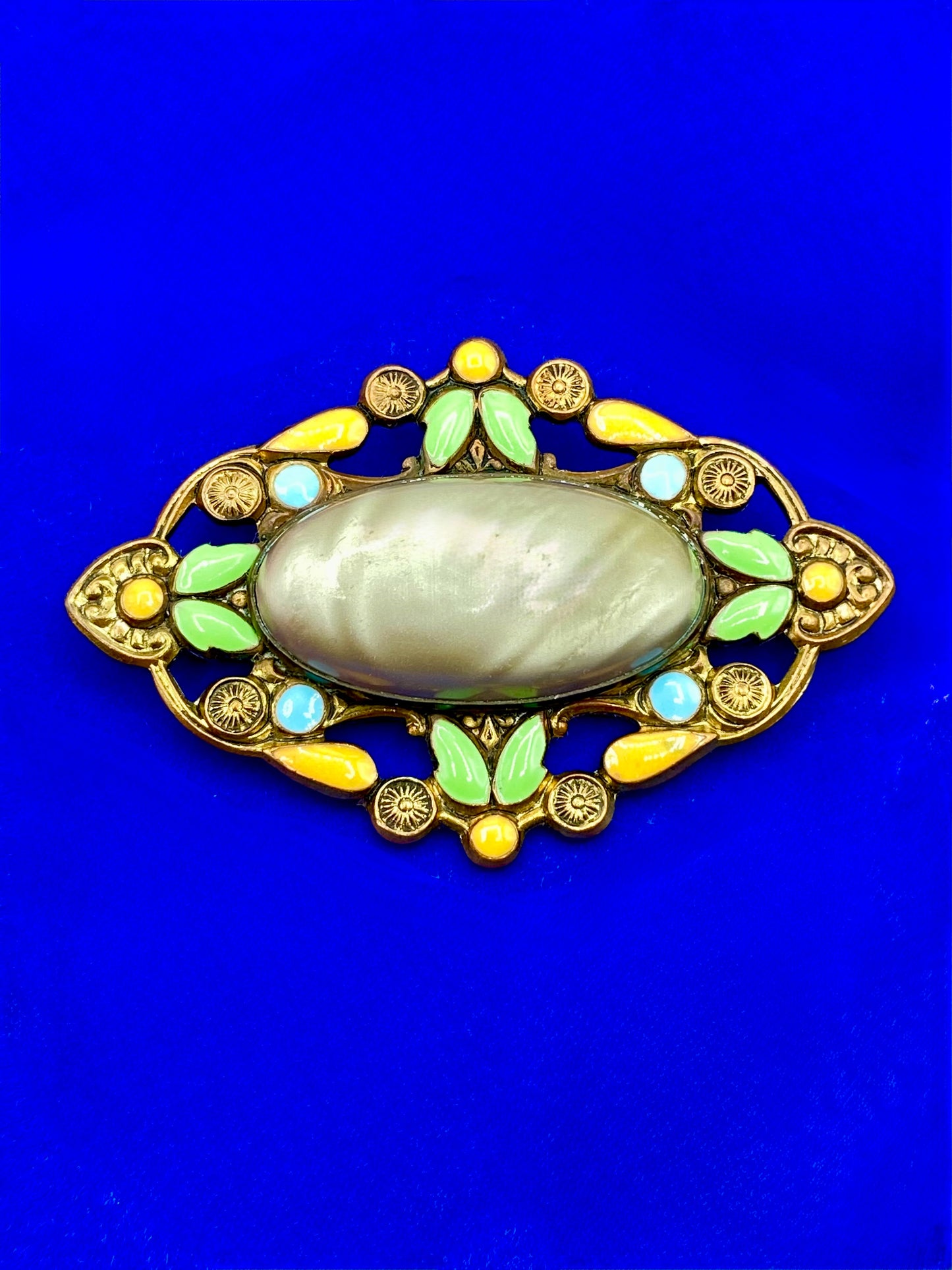 Vintage Art Deco Enameled Brooch