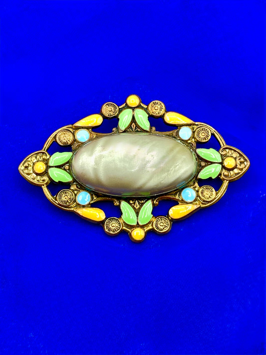Vintage Art Deco Enameled Brooch
