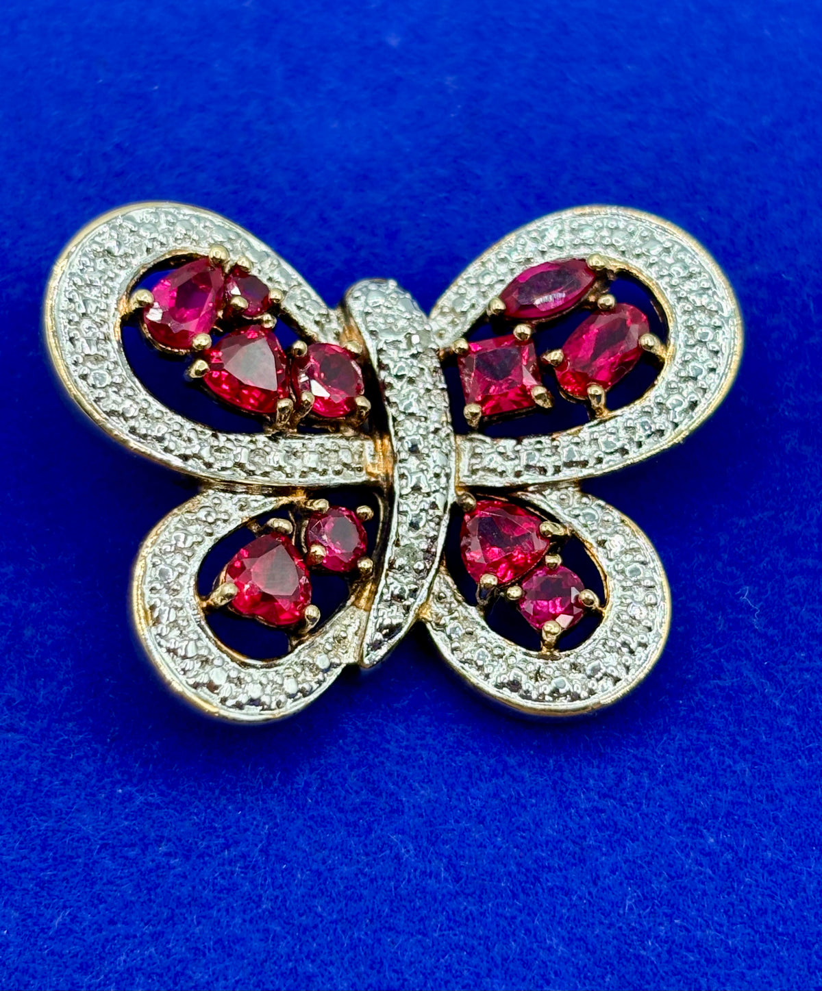 Sterling Silver Vermeil Ross Simons Lab Created Ruby Butterfly Pendant