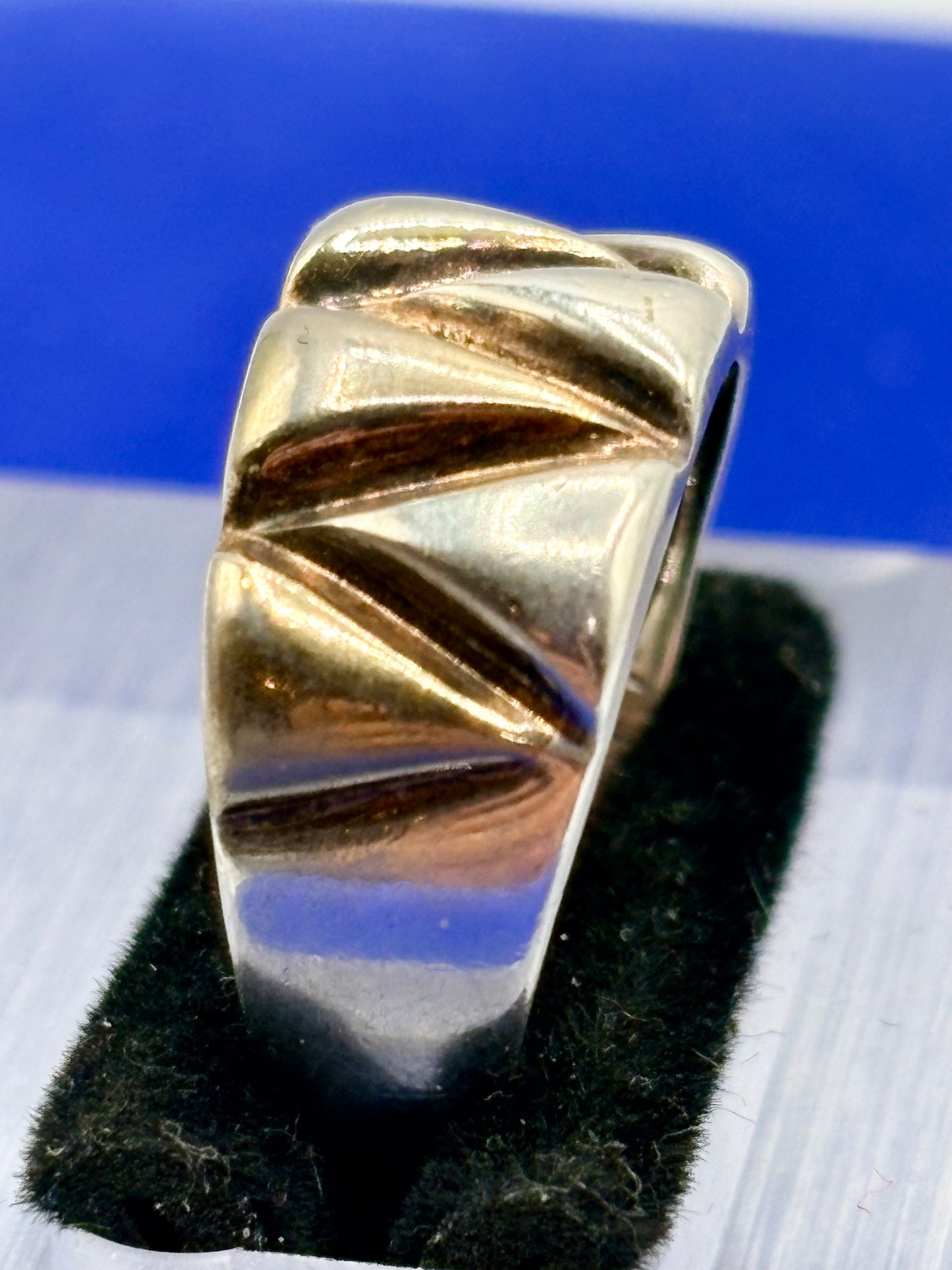 Vermeil & Sterling Silver Milor Italy Zig Zag Ring