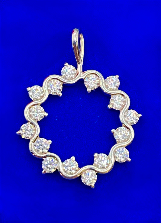 Sterling Silver CZ Round Pendant