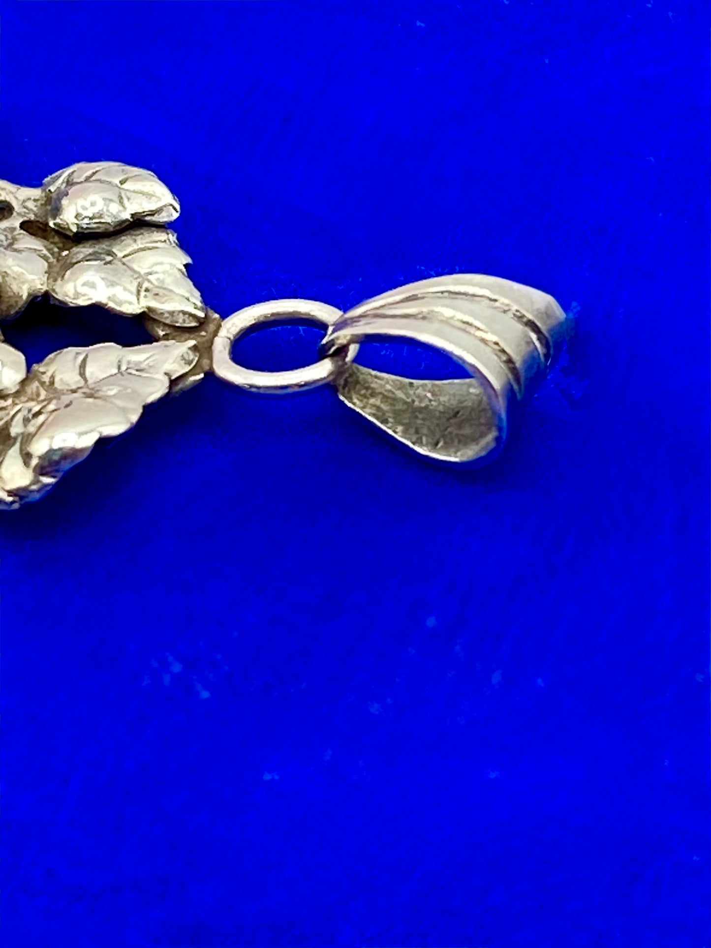 Vintage Sterling Silver Turquoise Floral Pendant