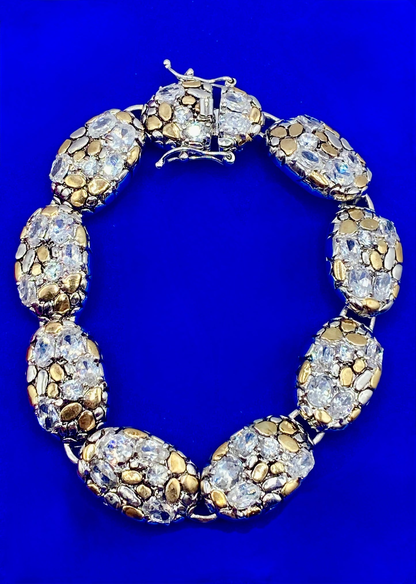 Silver Tone Glass Costume Tennis Bracelet