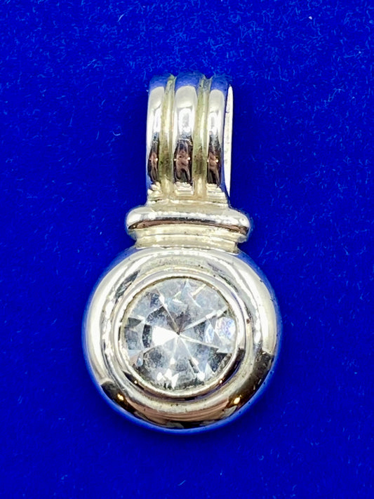 Sterling Silver CZ Circle Pendant