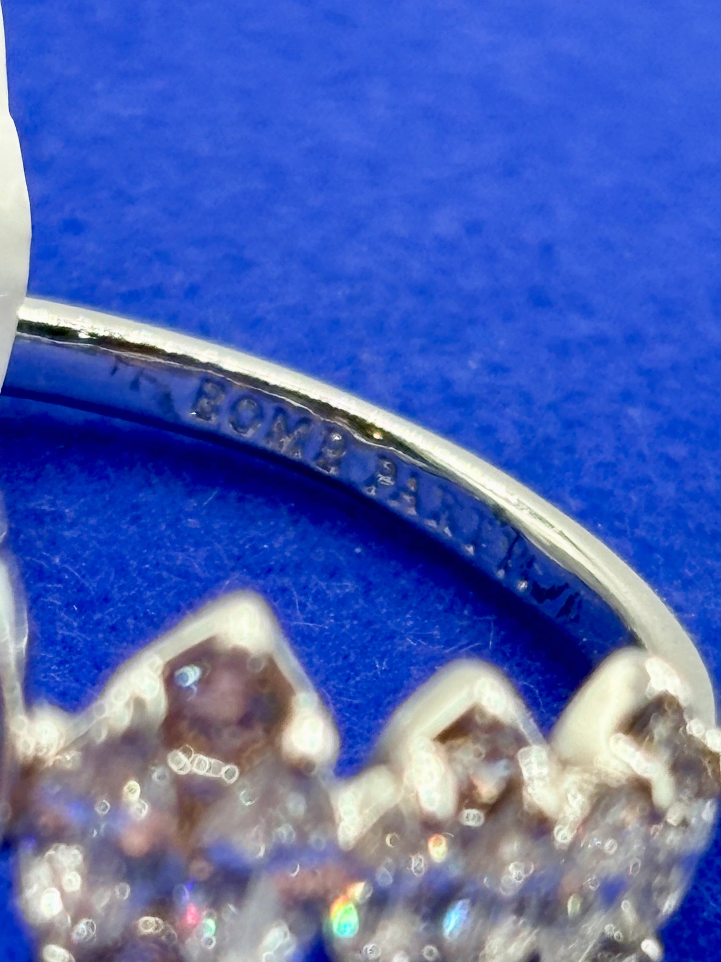 Bomb Party Glass Silver Tone Costume Ring