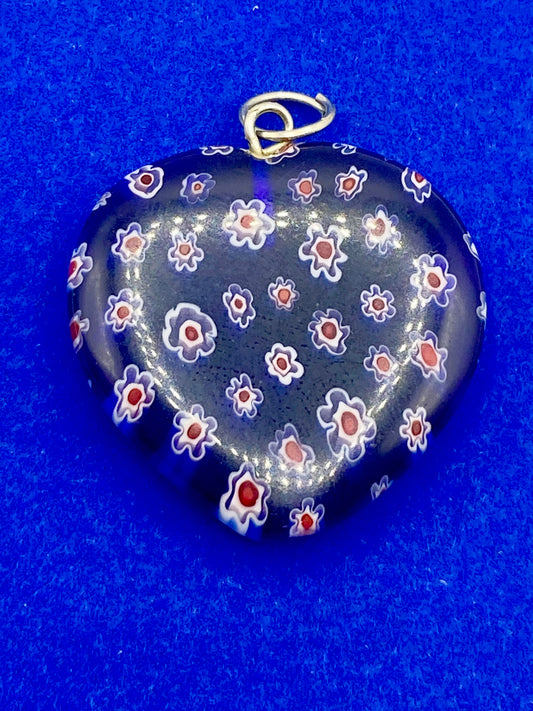 Millefiori Heart Glass Pendant