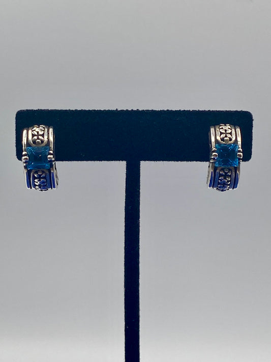 Sterling Silver Blue Topaz Earrings
