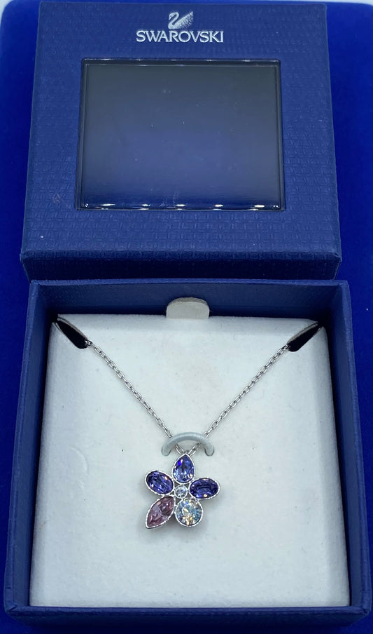 Swarovski Crystal Floral Necklace w/Box