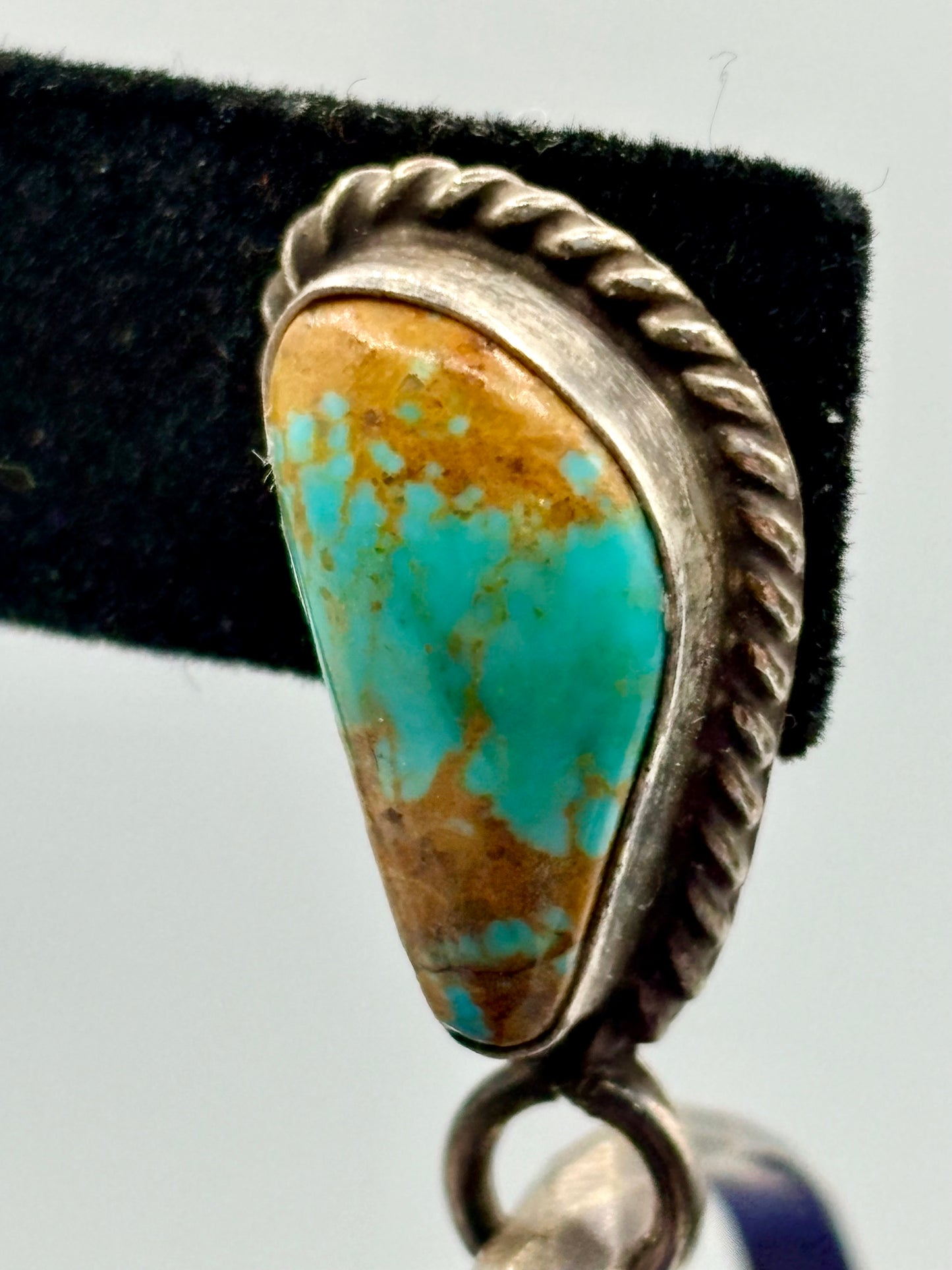 Sterling Silver Native Eloise Kee Turquoise Hoop Earrings