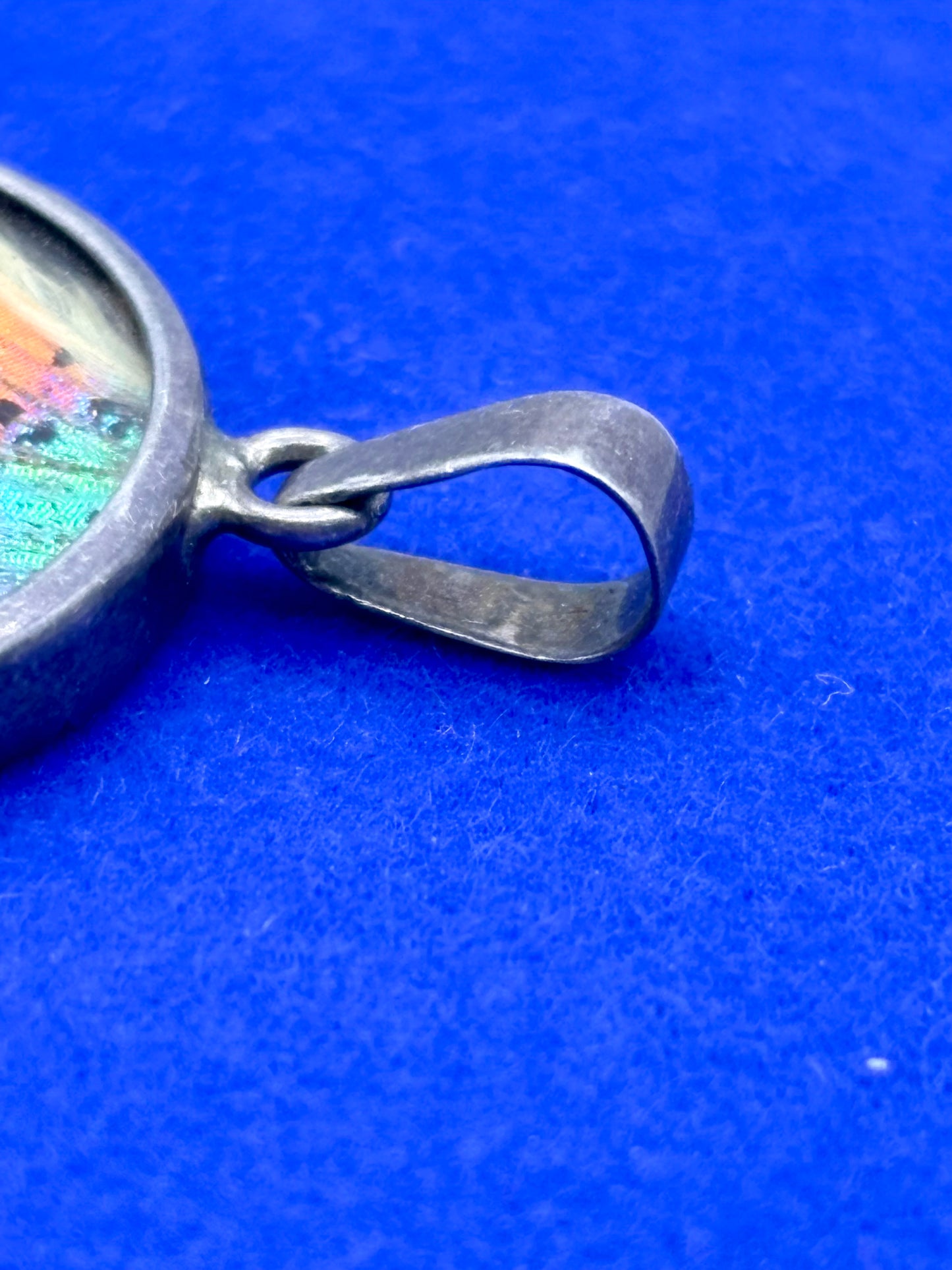 Real Handmade Butterfly Wing Sterling Silver Pendant