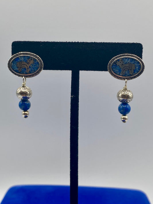 Carolyn Pollack Relios Sterling Silver Lapis Dangle Earrings