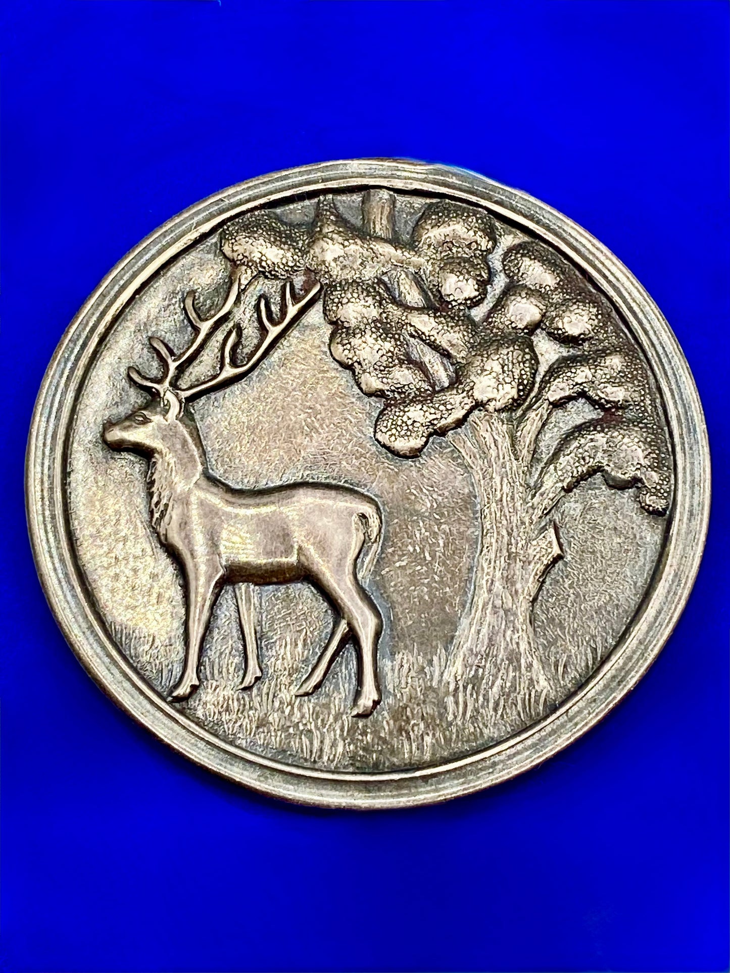 Vintage Silver Plate Denmark Whitetail Deer Brooch