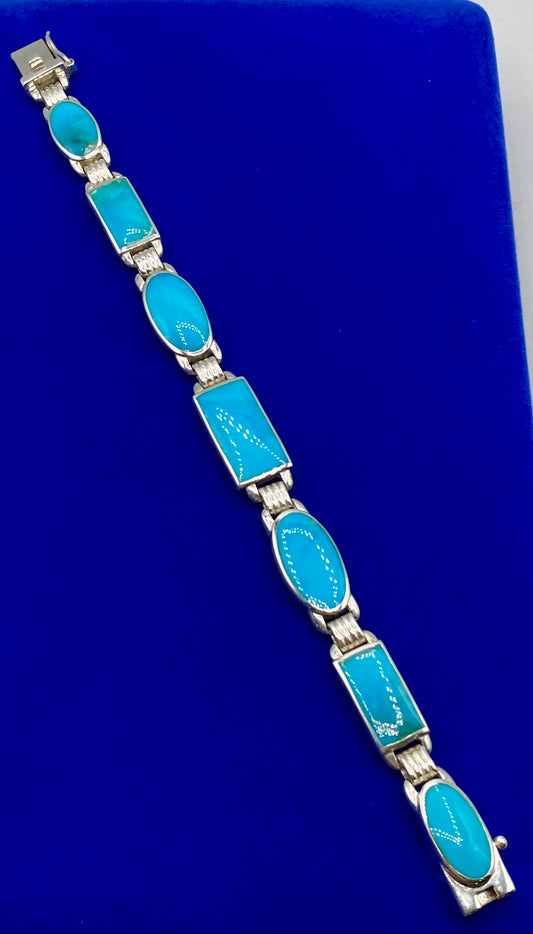 Sterling Silver LT Turquoise Bracelet